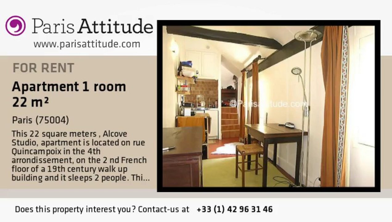 Alcove Studio Apartment for rent - Centre George Pompidou, Paris - Ref. 4606