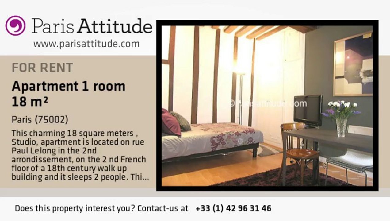 Studio Apartment for rent - Bourse, Paris - Ref. 6598