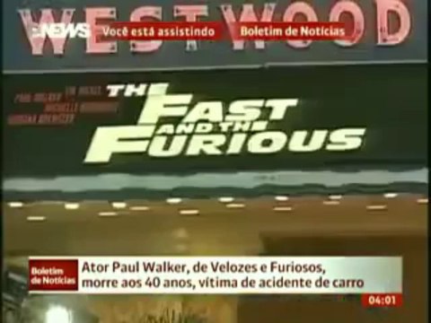 Morre Paul Walker, vítima de acidente de carro. Ator Velozes e Furiosos