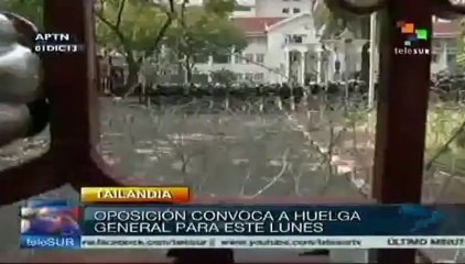 Tailandia : oposición convoca a huelga y exige al gobierno dimita