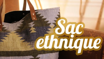Une vieille veste recyclée en sac ethnique
