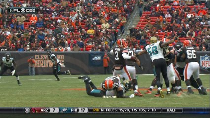 Weeden fumbles the ball