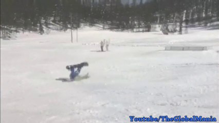 SnowBoard Jump Accident (Nearly Breaks Neck!)