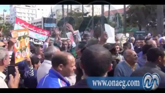 مظاهرة لتأييد الفريق السيسى أمام مسجد القائد إبراهيم بالإسكندرية 29/11/2013