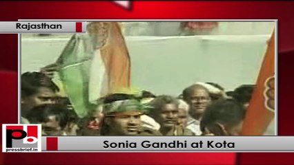 Sonia Gandhi takes on BJP in Kota (Rajasthan), praises Congress government in the state