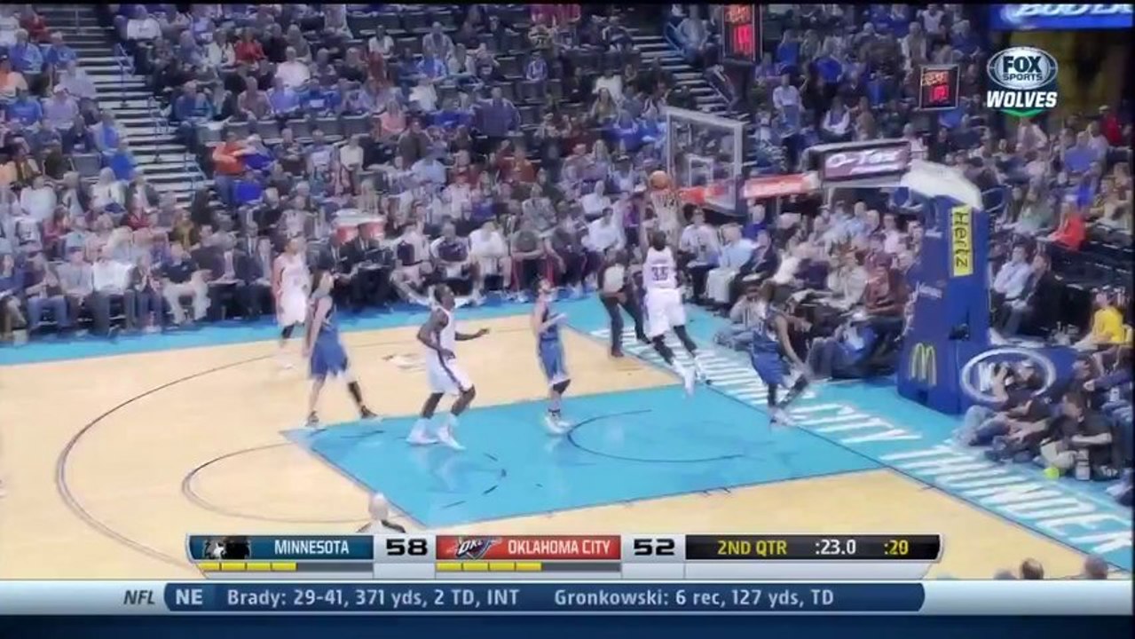 Bien servi par Thabo Sefolosha, Kevin Durant conclut à deux mains