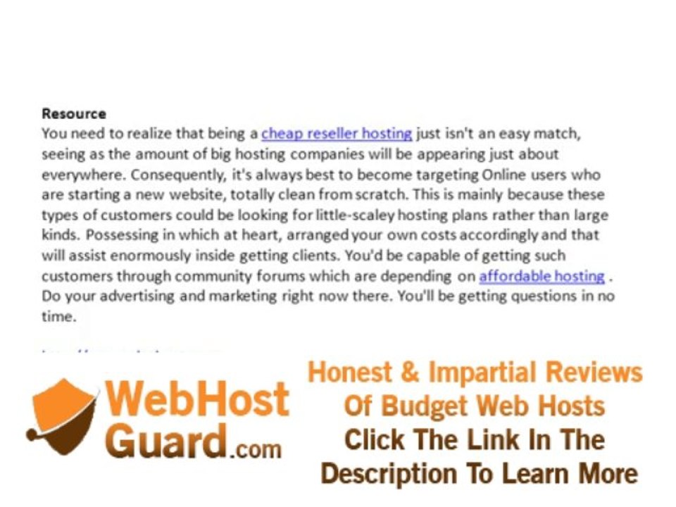 Reseller Hosting - why choosing reseller hosting ?