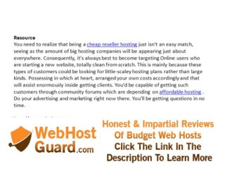 Reseller Hosting - why choosing reseller hosting ?