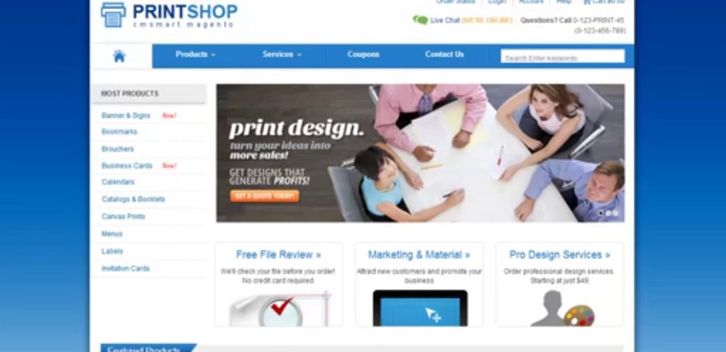 MAGENTO PRINTING WEBSITE THEME