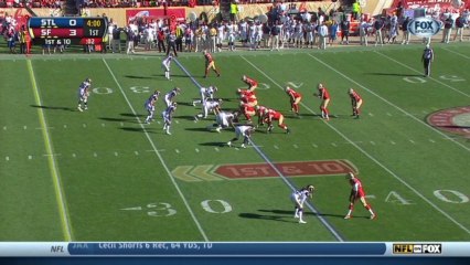 Rams defense, sack, 9-yd loss