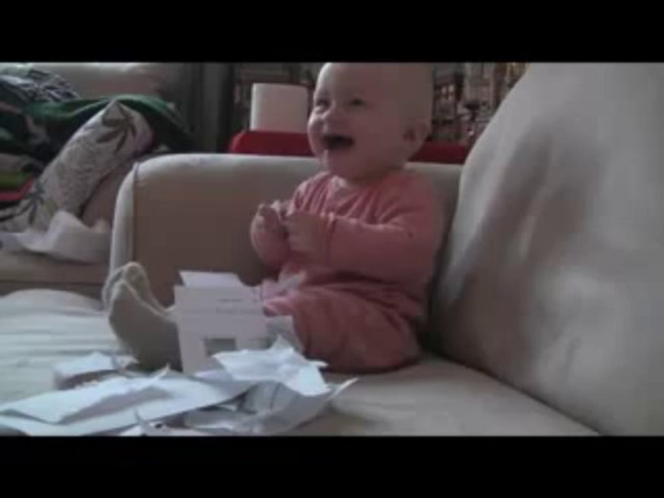 Baby Laughing Hysterically at Ripping Paper By Hot Desi Video