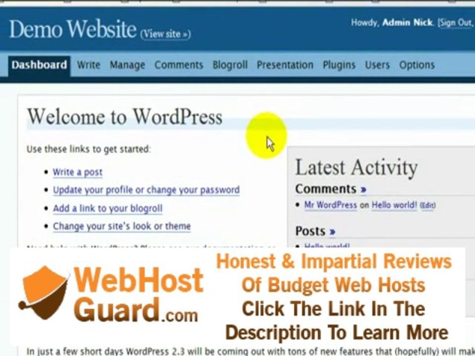 WordPress Tutorial - Part 2 000WebHost FREE web hosting