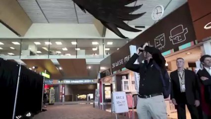 Giant eagles in NZealand airport to mark Hobbit II release