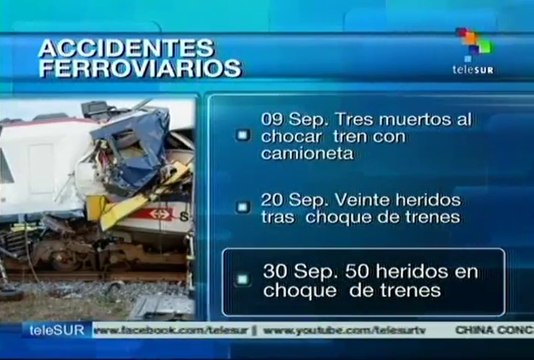 Accidentes ferroviarios en el mundo marcan 2013