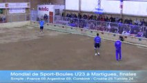 Simple et Combiné, finales, Sport Boules, Mondial U23 Martigues 2013