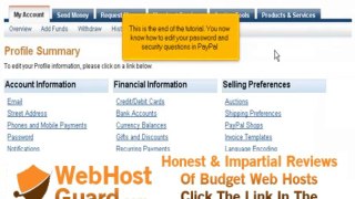 Change your PayPal password and security questions by VodaHost web hosting