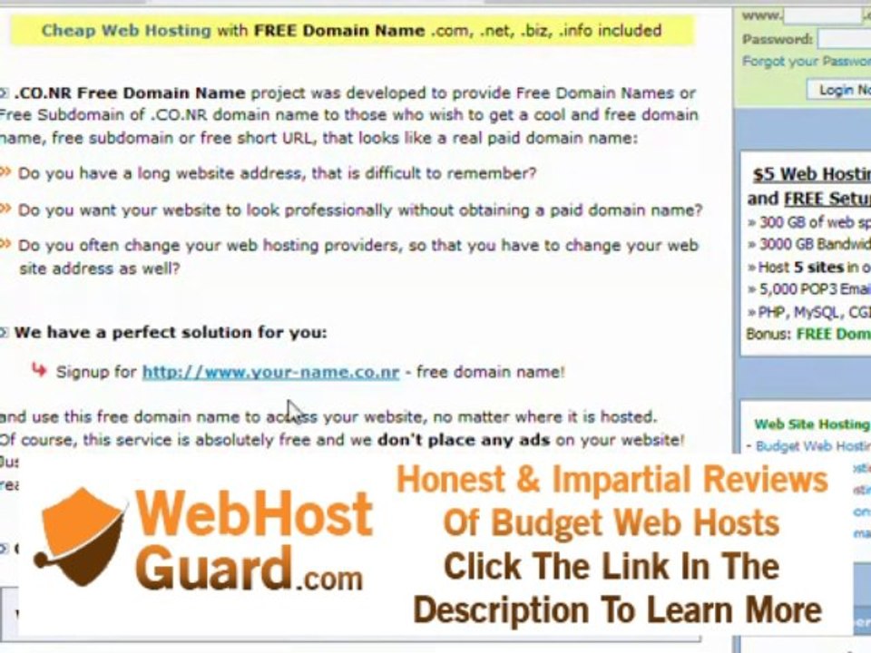 Getting A FreeDomain and Hosting It