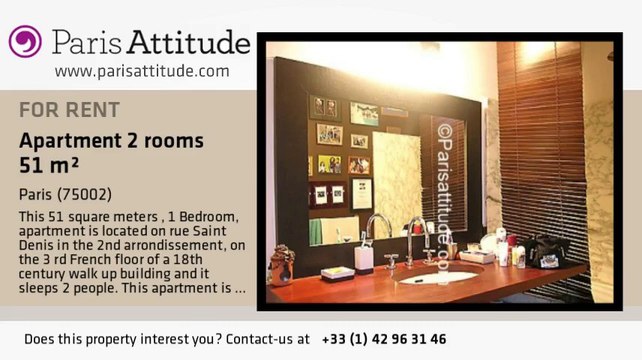 1 Bedroom Apartment for rent - Strasbourg St Denis, Paris - Ref. 2849