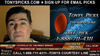 Cincinnati Bearcats vs. Louisville Cardinals Pick Prediction NCAAF Odds 12-5-2013