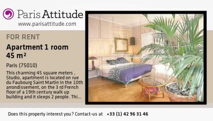 Studio Apartment for rent - Gare de l'Est/Gare du Nord, Paris - Ref. 7643