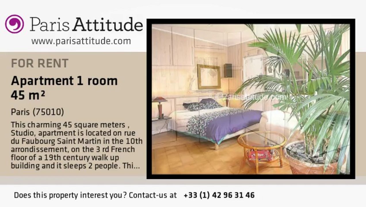 Studio Apartment for rent - Gare de l'Est/Gare du Nord, Paris - Ref. 7643