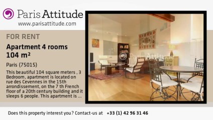 3 Bedroom Apartment for rent - Parc André Citroën, Paris - Ref. 8107