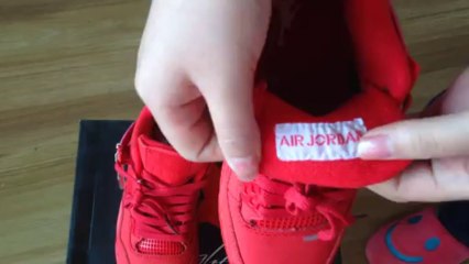 * lunettesshopfr.cn * Cheap de gros 2013 Nike Air Jordan 4 femmes Tous Red Shoes