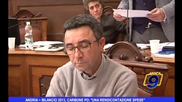 Andria | Bilancio 2013, Carbone PD: Una rendicontazione spese