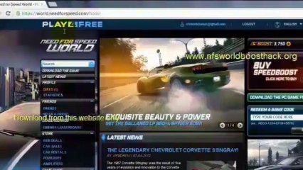Need for Speed World Boost Hack 2013 Official Download Now!