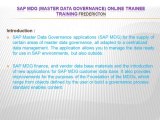SAP MDG (master data governance) online trainee Training Fredericton