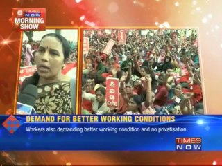 Mid day meal workers on strike