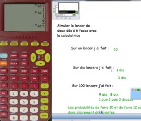 2nde Probabilités simuler le lancer de deux dés à six faces avec la calculatrice