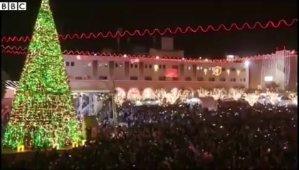 BBC News - Bethlehem tree lights switched on