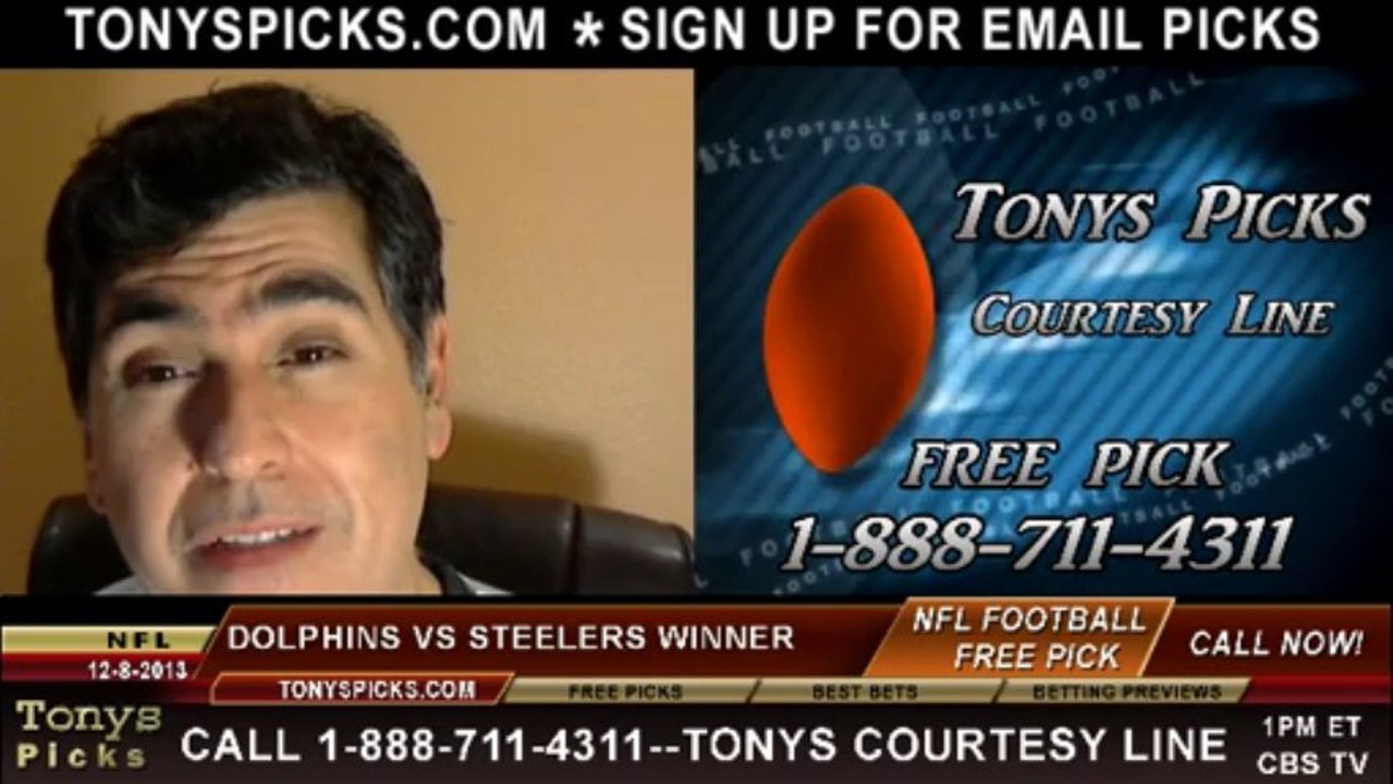 Pittsburgh Steelers vs. Miami Dolphins Pick Prediction NFL Odds 12-8-2013