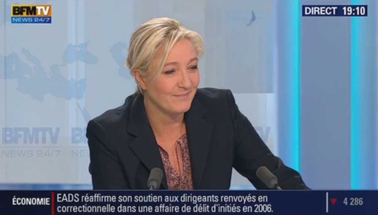Marine Le Pen, invitée de Ruth Elkrief sur BFMTV (02/12/13)