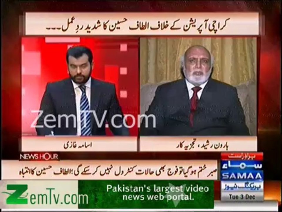 Indians are involved in sectarian killings in karachi . Haroon Rasheed