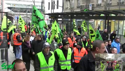 Manifestation SUD-Rail 2 décembre 2013 "Nous refusons d'enterrer le service public ferroviaire".