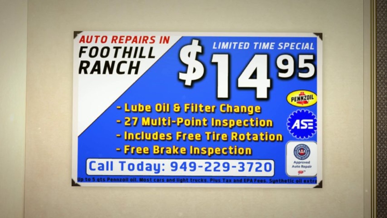 (949) 229-3720 Ford Lube Oil & Filter Change Foothill Ranch