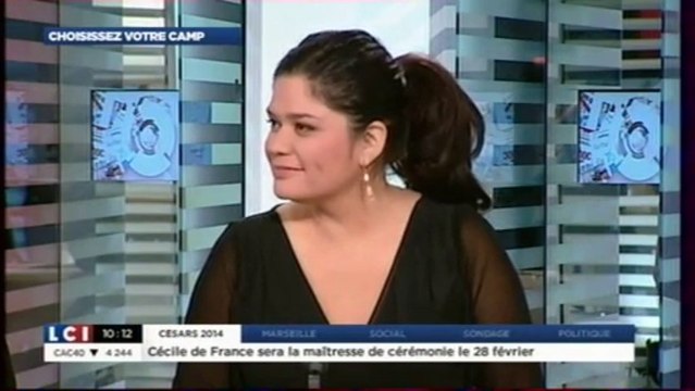 Raquel Garrido à l'émission Choisissez votre camp sur LCI le 03/12/2013