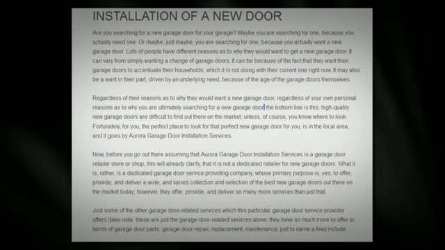 Aurora Garage Door Repair