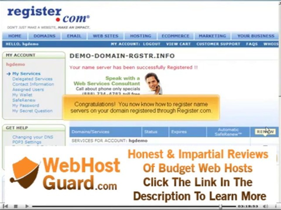 Register com   Registering name servers - Adult-Hosting.com