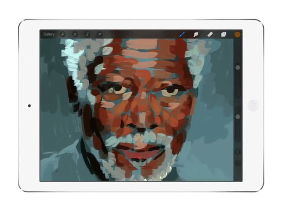 Morgan Freeman Finger Painting On iPad Looks More Like A Photograph