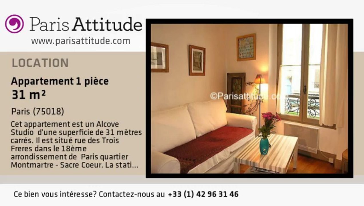 Appartement Alcove Studio à louer - Sacré Cœur, Paris - Ref. 1832