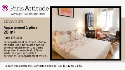 Appartement Studio à louer - Arts et Métier, Paris - Ref. 1224