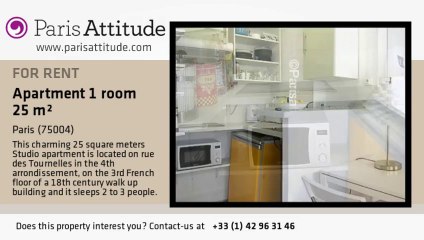 Studio Apartment for rent - Place des Vosges, Paris - Ref. 4825
