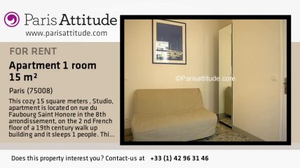 Studio Apartment for rent - Arc de Triomphe, Paris - Ref. 6656