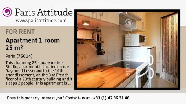 Studio Apartment for rent - Plaisance/Pernety, Paris - Ref. 3377