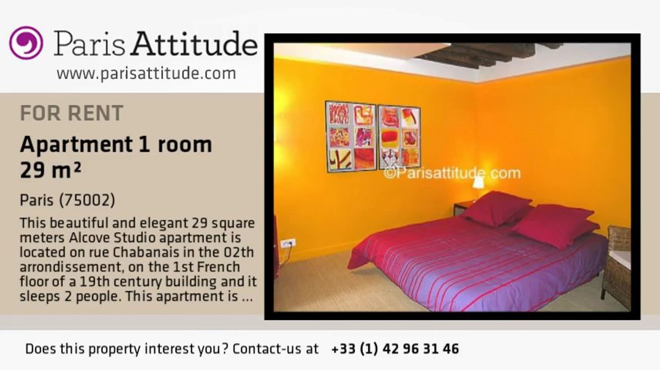 Alcove Studio Apartment for rent - Opéra, Paris - Ref. 4146