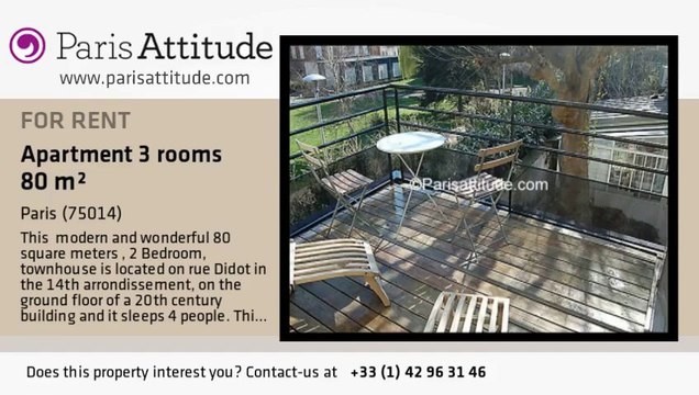 2 Bedroom Townhouse for rent - Plaisance/Pernety, Paris - Ref. 4325