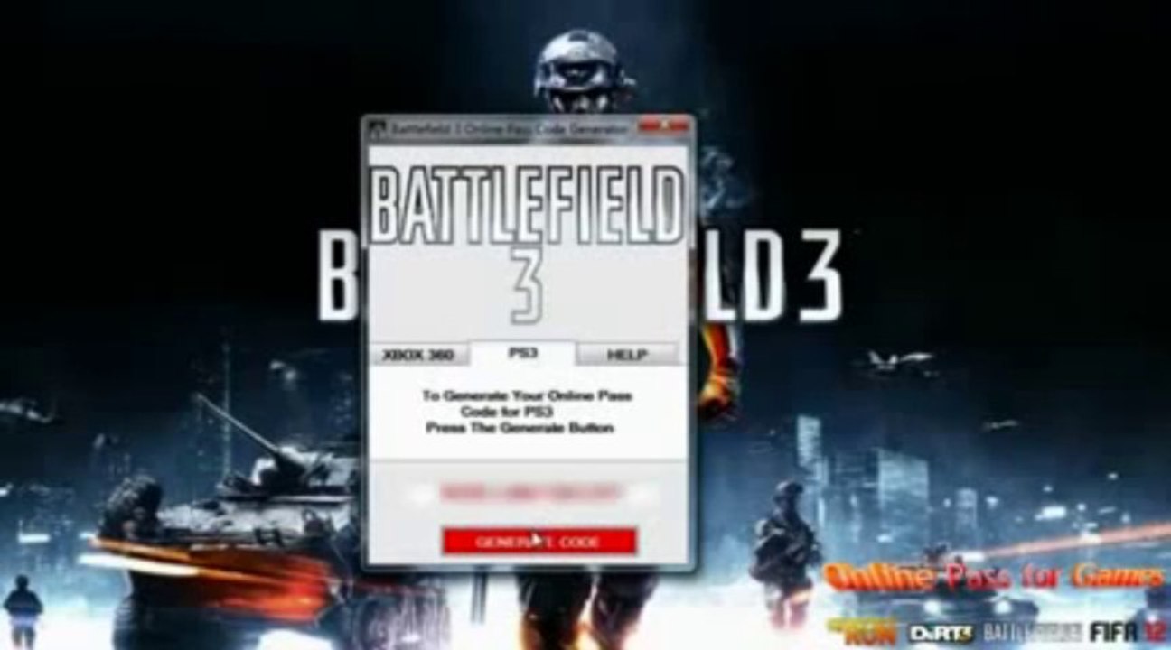 Battlefield 3 Online Pass Codes Generator December 2013 [PS3 Xbox360]